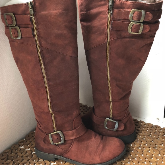 ladies wide calf knee high boots